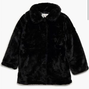 Urban Republic Kids' Faux Fur Long Coat Black